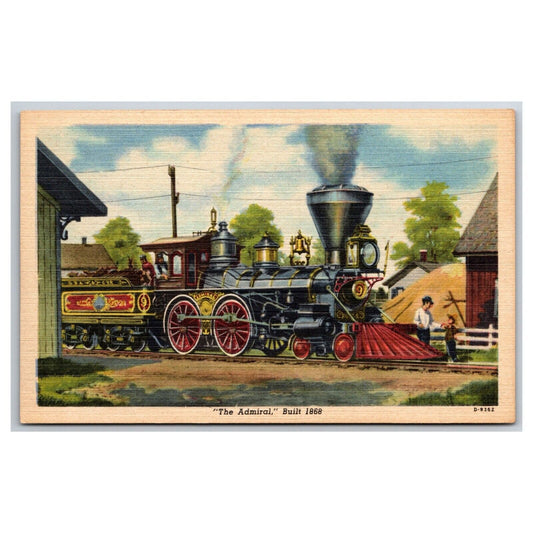 Monon Hoosier Line "The Admiral Built 1868" Linen Postcard NP c1930-45 Scarce