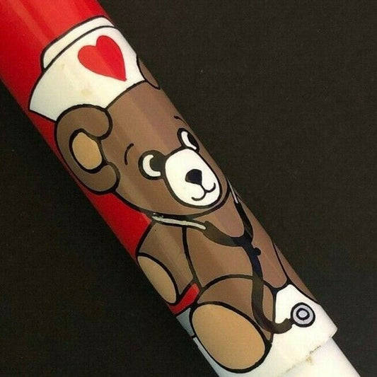 c1980's "Uniforms & More" Bloomington, IL Childs Nurse Bear Advertising Pen GC