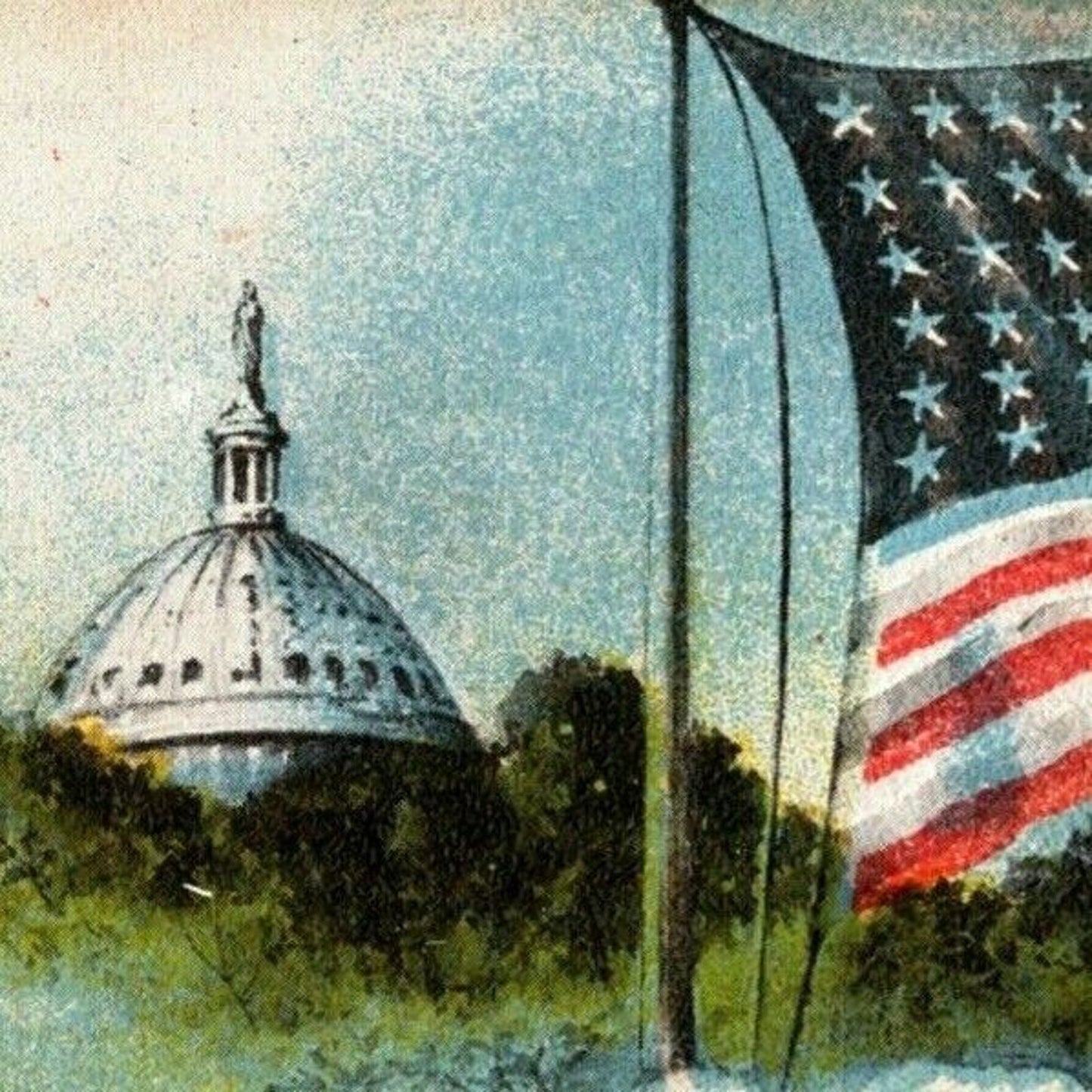 Vintage US Flag Patriotic Postcard c1919 "One Flag For All"