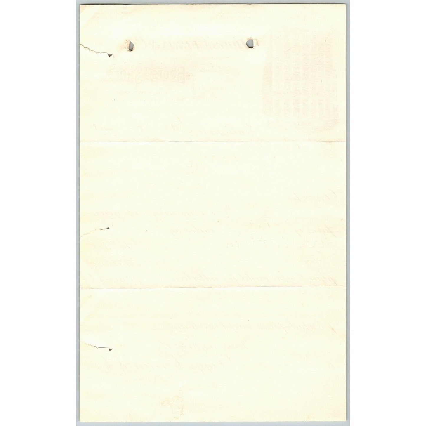 1901 Letterhead Billhead Diggs Currin Boots Shoes Baltimore - Ephraim Baker*