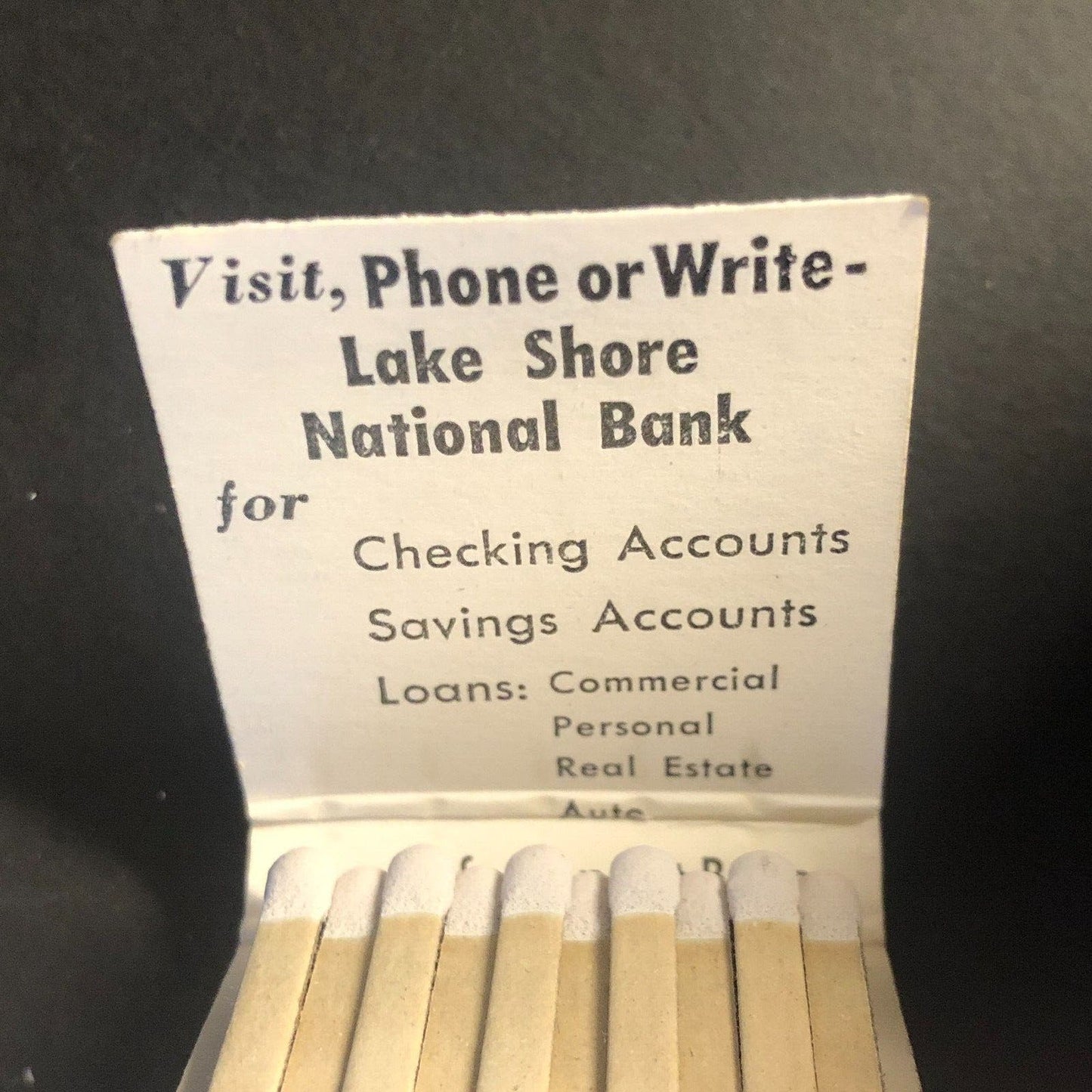 Lake Shore National Bank Chicago Vintage Full Matchbook c1950's-60's