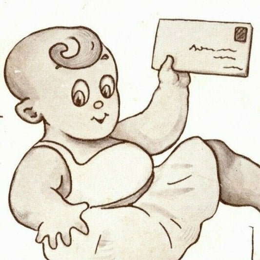 c1912 Cavally Kids "The Way I Feel" Dancing Baby & Dog Postcard Vintage