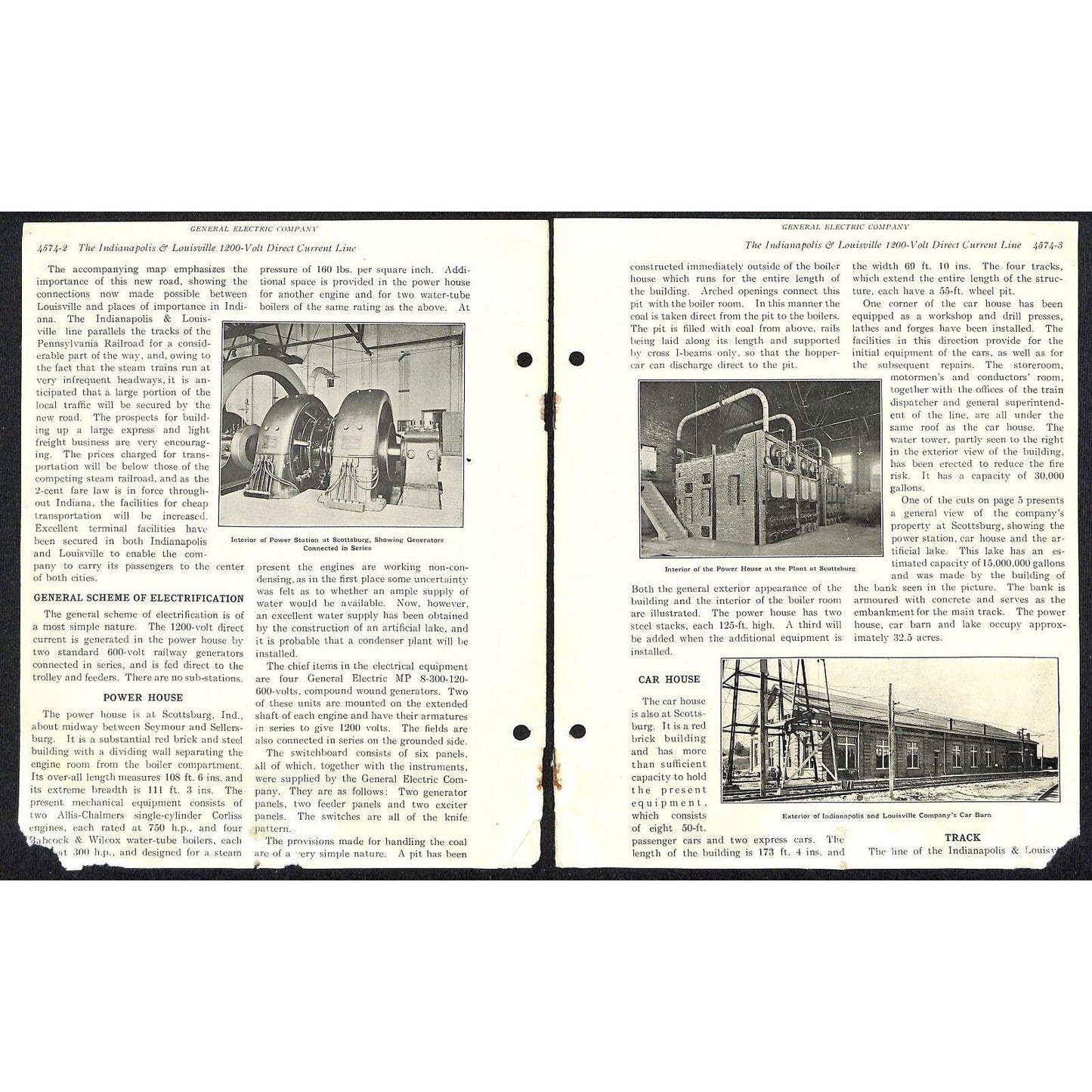 General Electric 10pp Railway Dept. IN & Louisville 1200 Volt DC Line Railroad