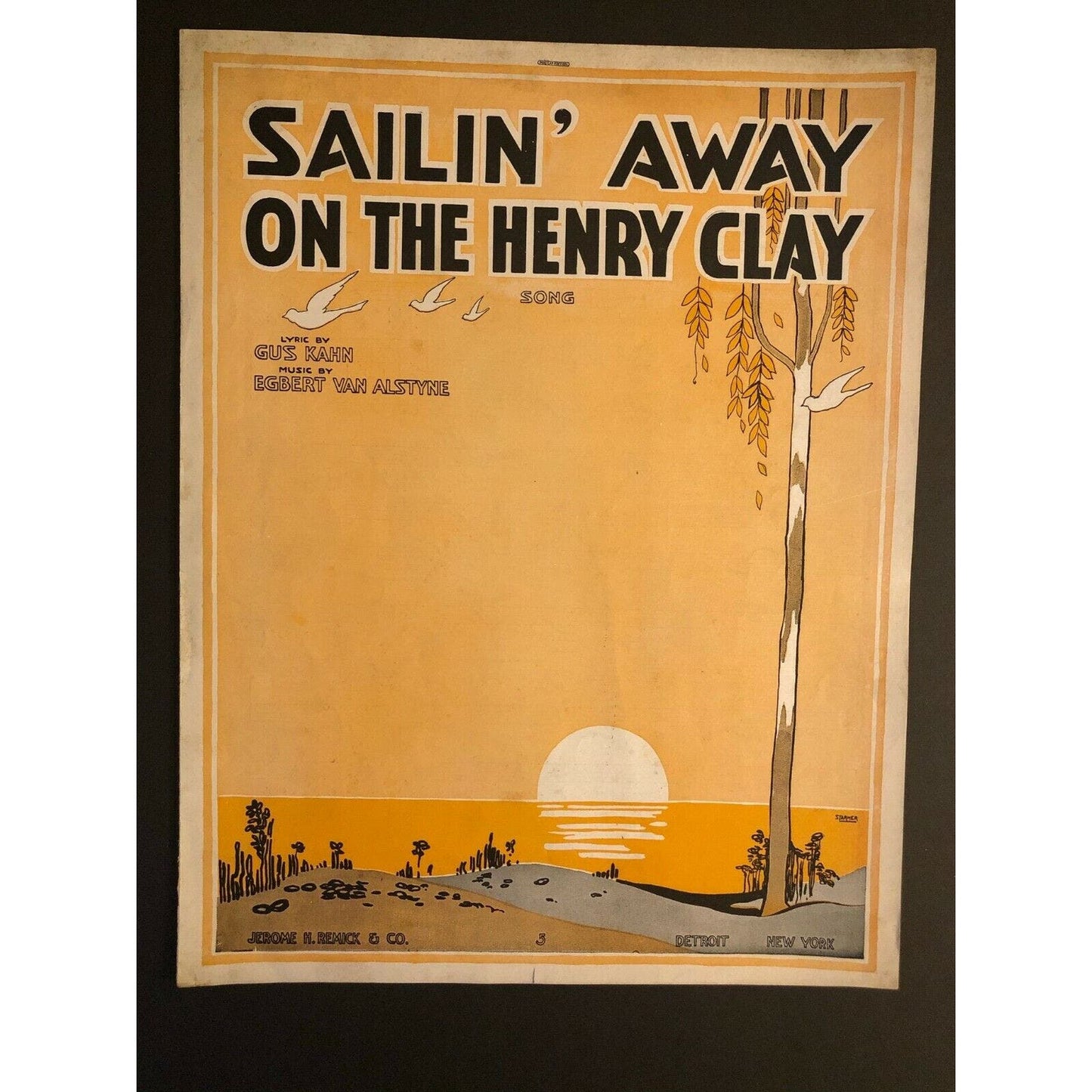 Vintage WWI Sheet Music "Sailin' Away on the Henry Clay"