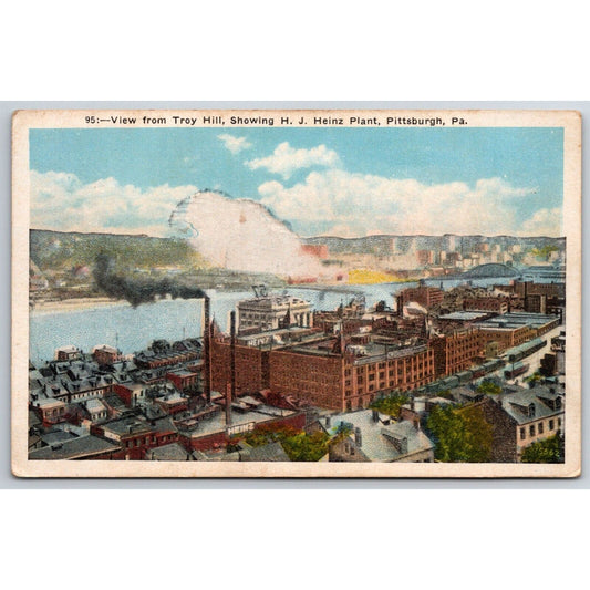 Heinz View from Troy Hill Heinz Plant Advertising Postcard UP c1920's VGC