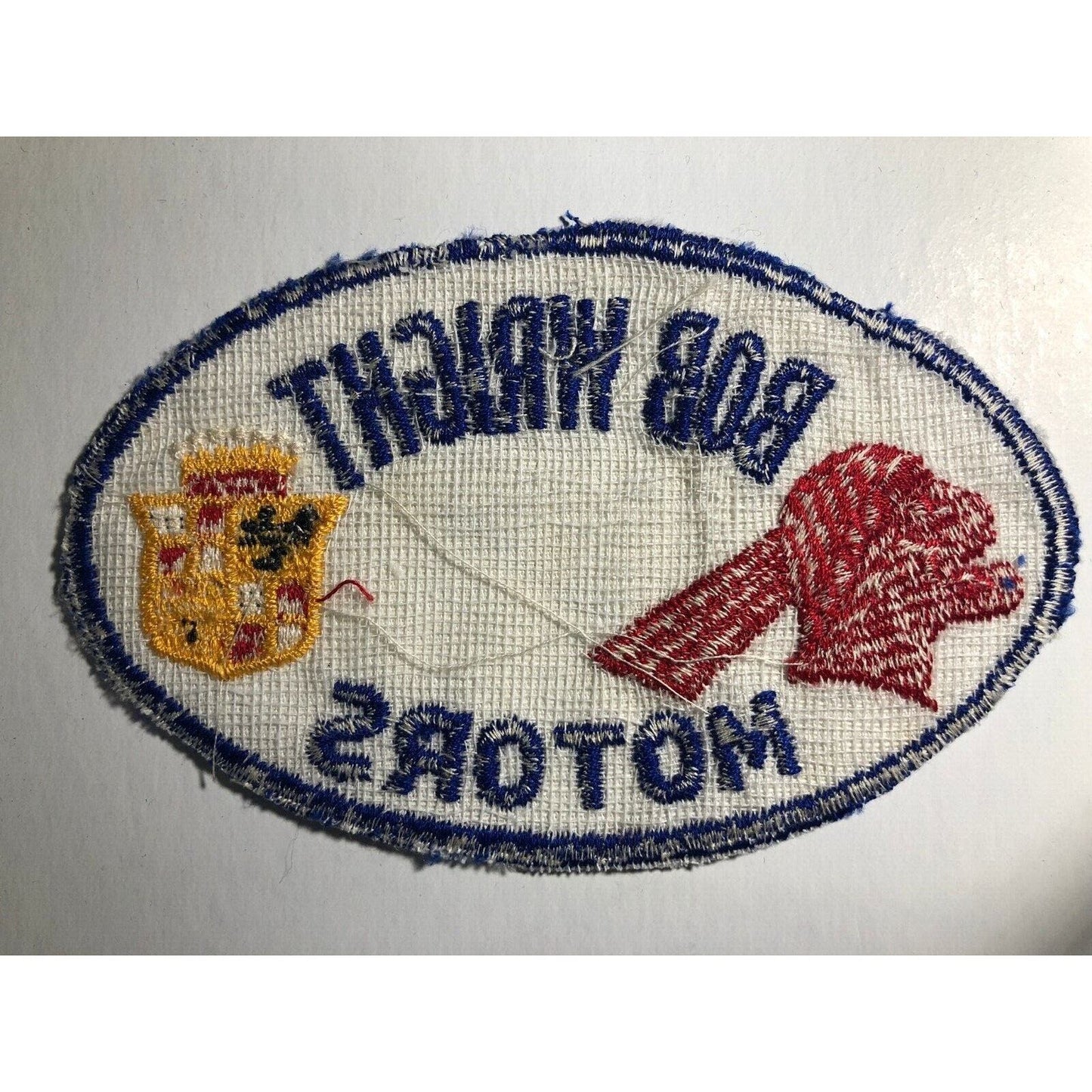 Bob Wright Motors Evansville Olds-Pontiac Dealer Embroidered Patch c1940's-50's