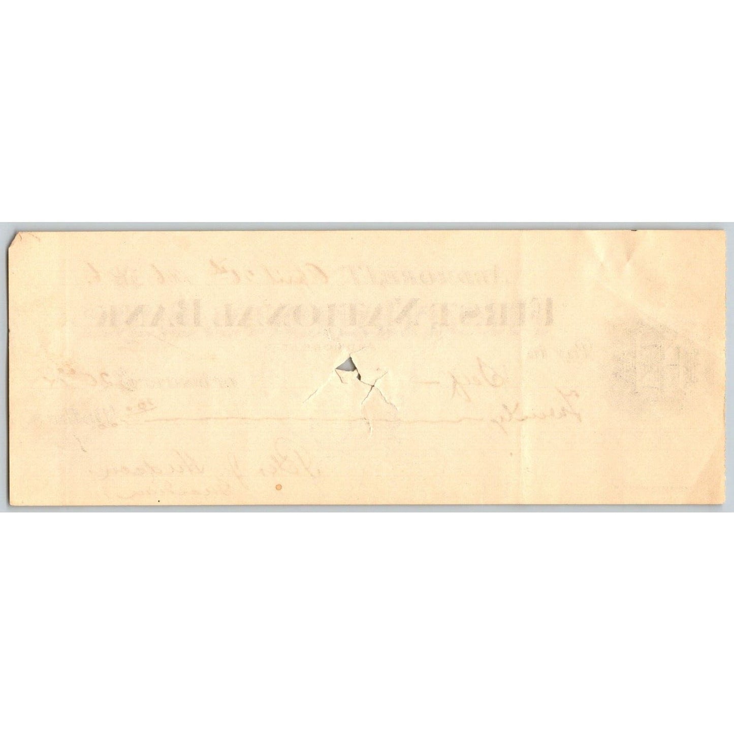 Ardmore, OK 1906 Indian Territory FNB Bank Check $20 - Scarce