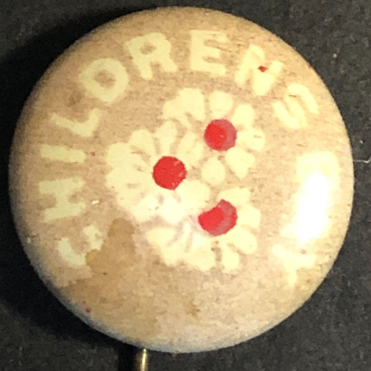 Children's Day Flowers Religious? Small Pinback Button - c1930's-40's