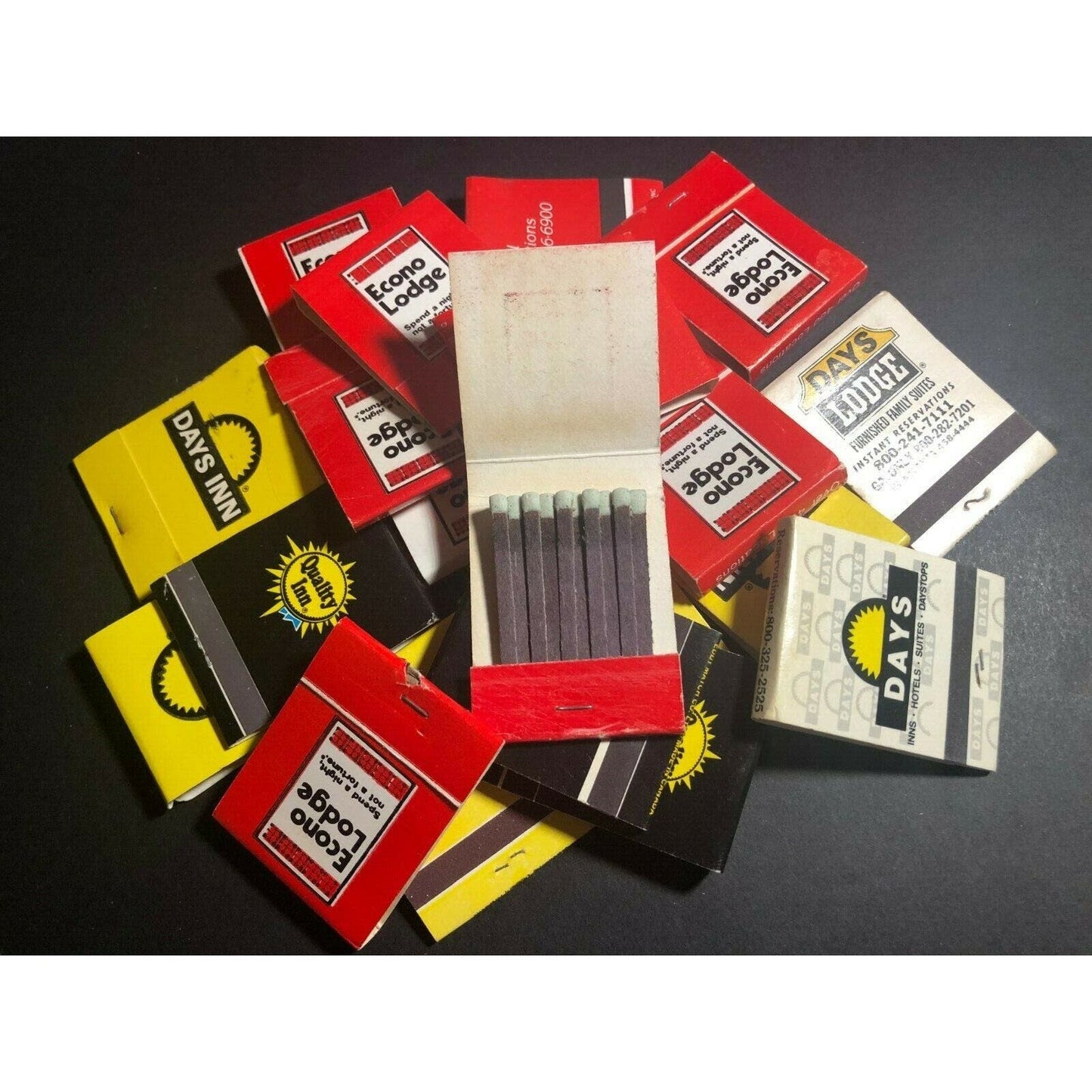 20 Full Matchbooks - 80's-90's - 7ays Inn - 10 Econo Lodge - 3 Quality Inn
