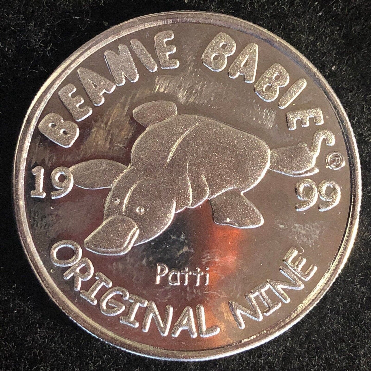 1999 Patti TY Beanie Babies "Original Nine" Official Club Medallion 39mm 25g VGC