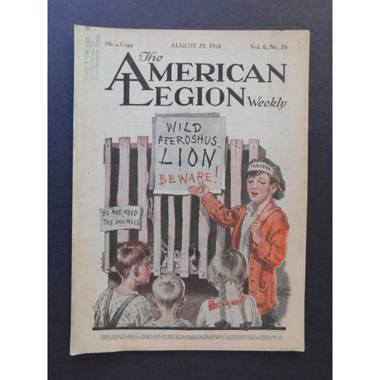 "The American Legion Weekly" Aug 29 1924 - 22 pgs.