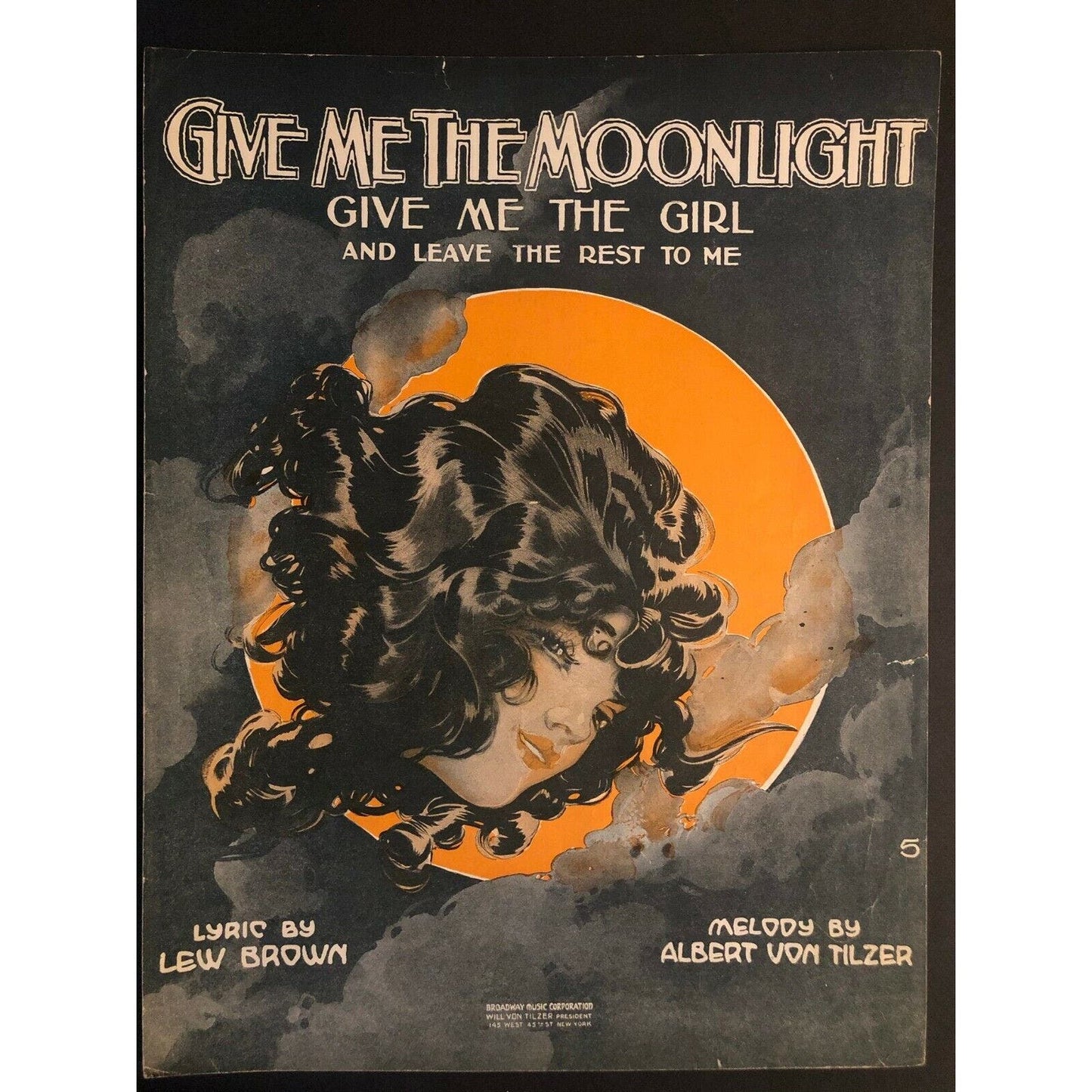 Vintage WWI Sheet Music "Give Me The Moonlight - Give Me the Girl and leave...."