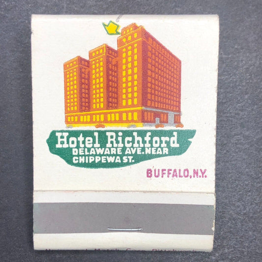 Hotel Richford Buffalo, NY Full Matchbook c1950's-60's VGC Scarce