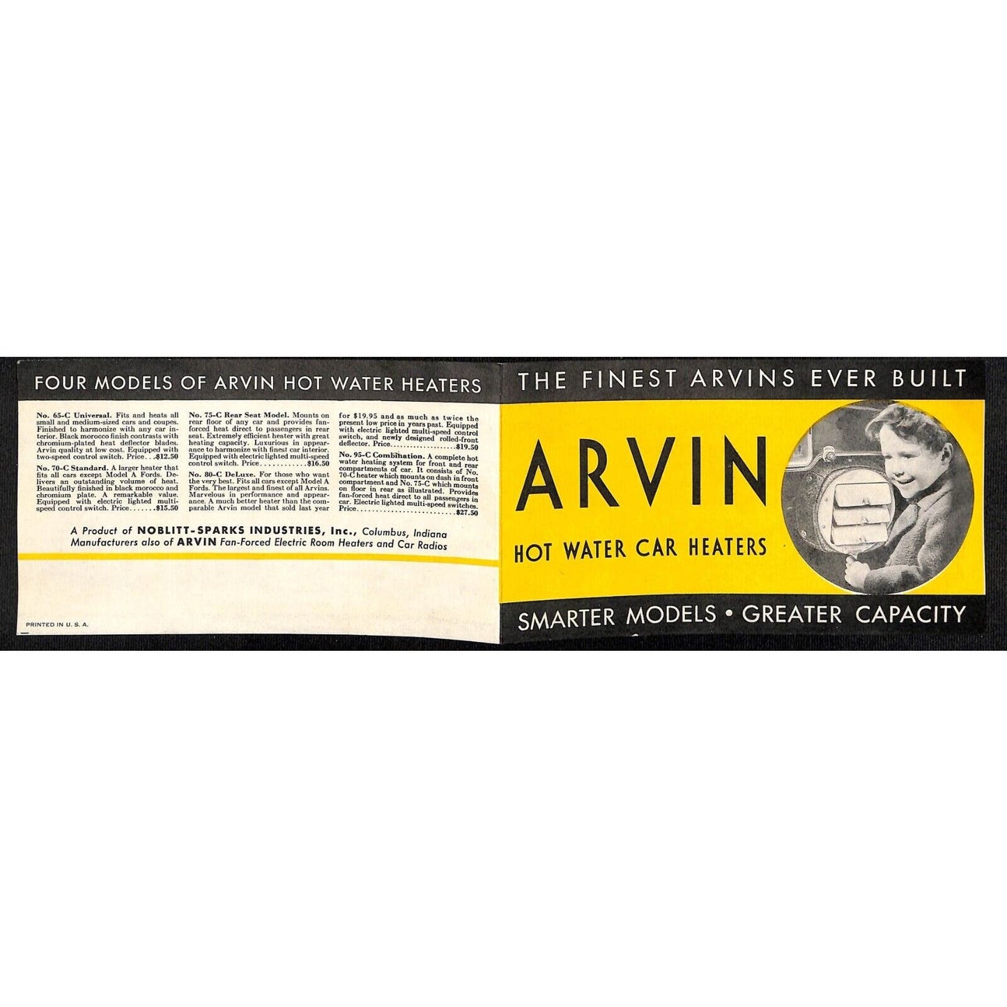 Arvin Hot Water Auto Heaters Brochure c1934 VGC Scarce