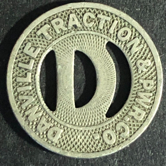 Danville Traction & Pwr. Co. (Virginia) WM G/F One Fare Transit Token 16.4mm
