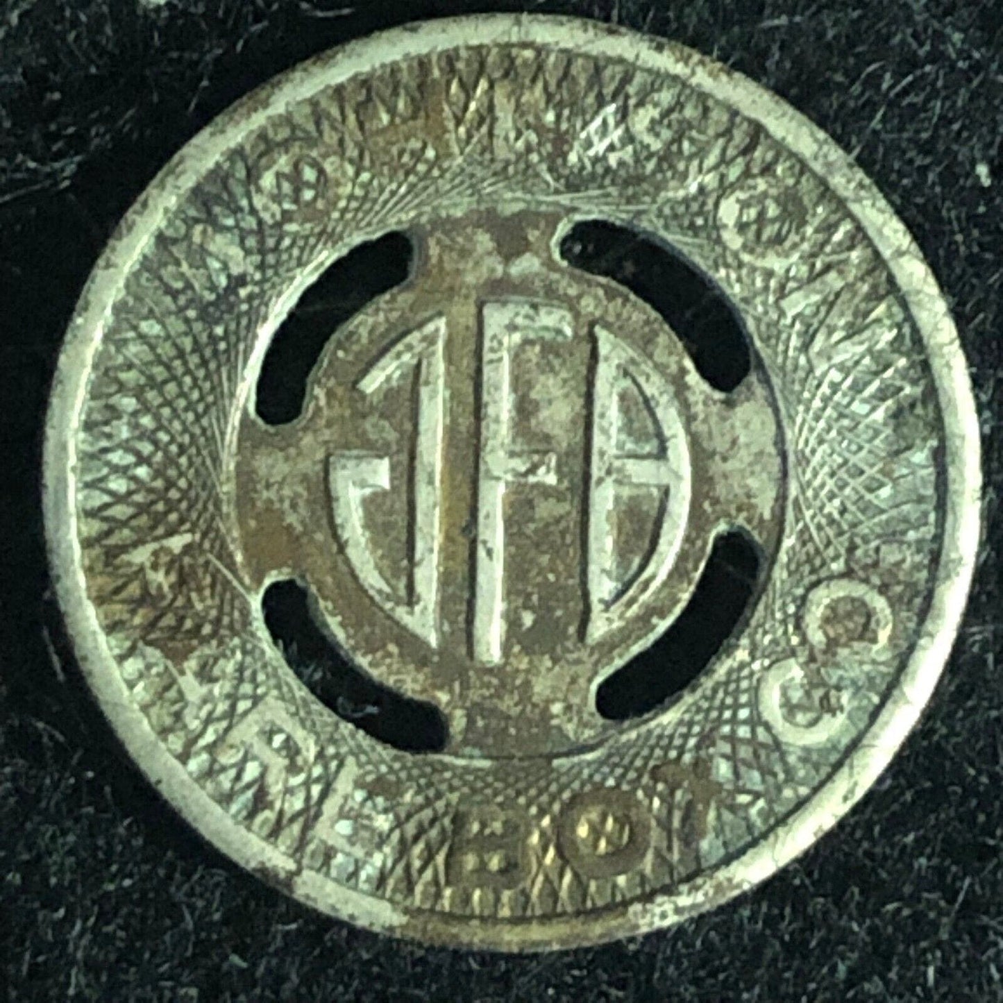 Johnson Fare Box Co. JFB - Manufacturer's Sample G/F One Fare Token 16mm Scarce