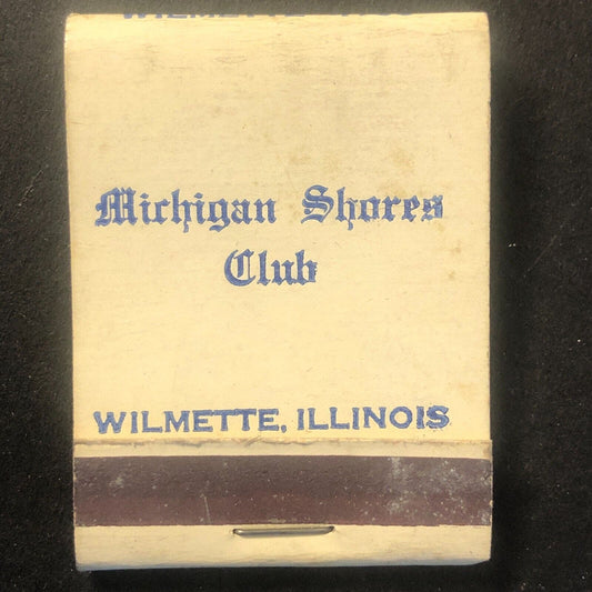 Michigan Shores Club Wilmette, IL Vintage Full Matchbook c1950's-60's Scarce