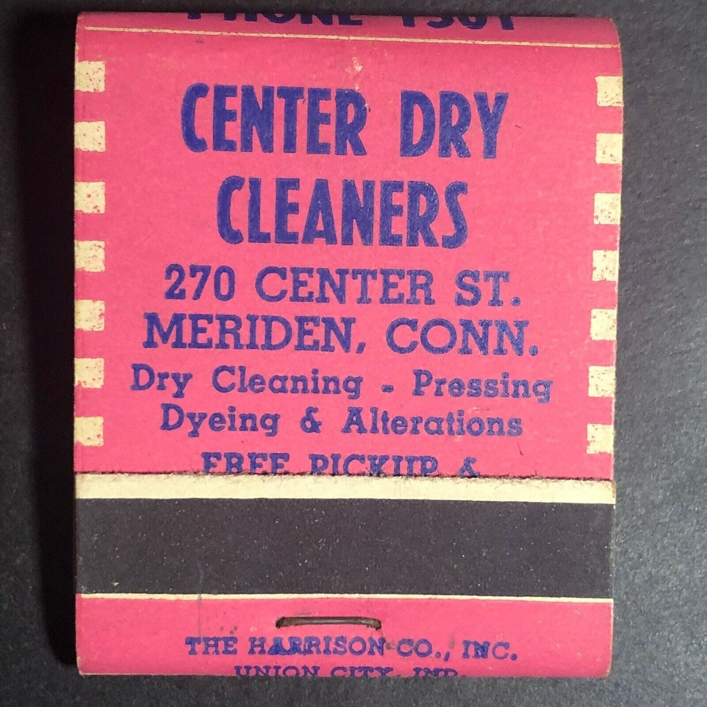 1940's-50's Full Matchbook "Is My Chute Too Small?" Center Dry Cleaners Meriden