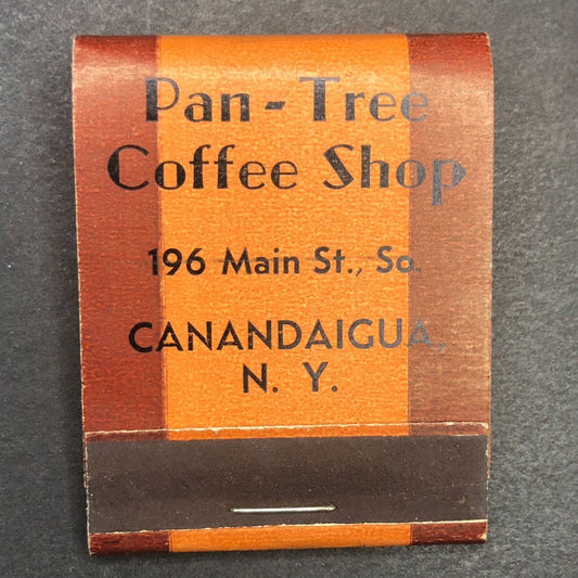 Canandaigua, NY Pan-Tree Coffee Shop Full Matchbook c1935-40's VGC Scarce