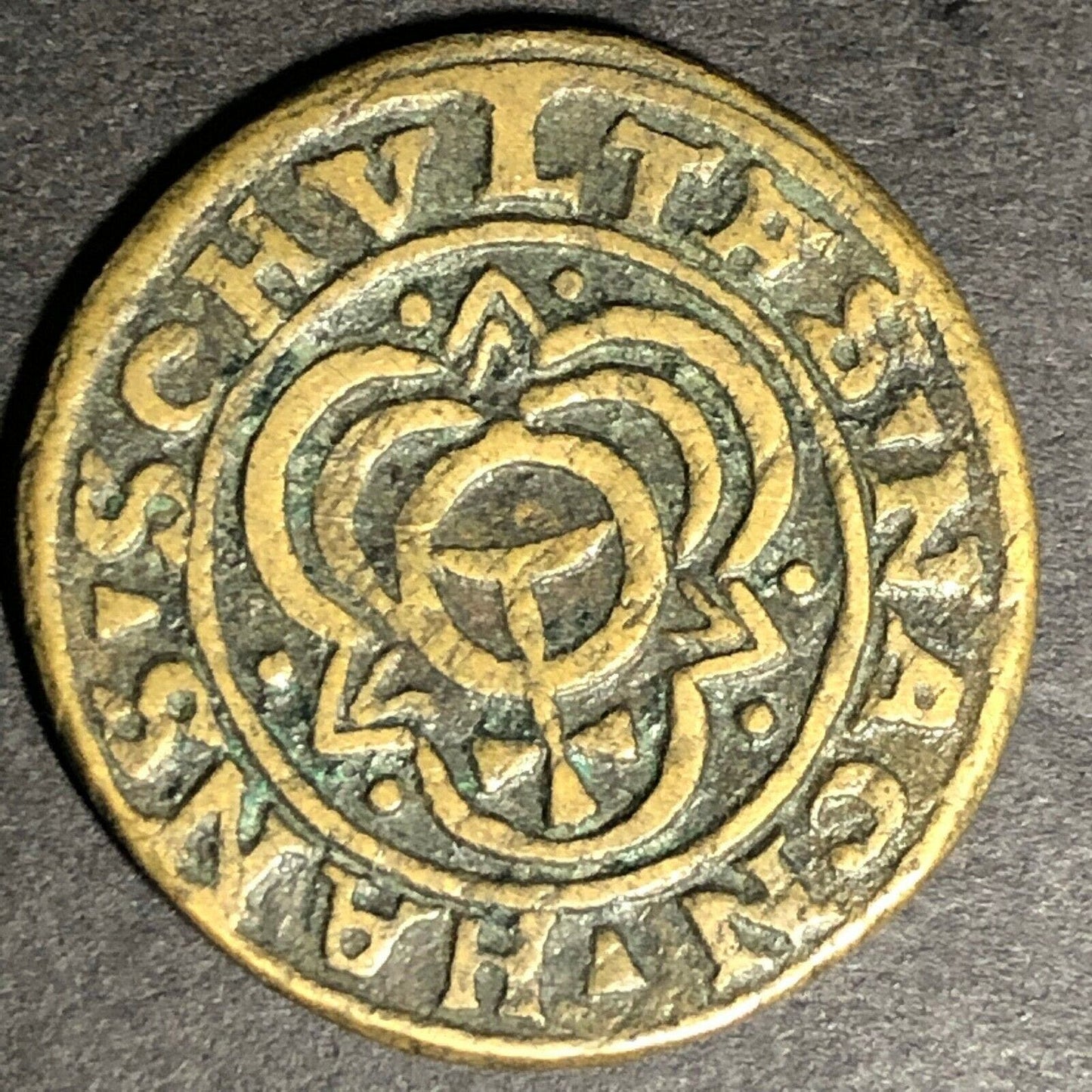 c1553-1584 26.8mm Lion of St. Mark Hans Schultes Jeton Counter Ben Fauver Coll.