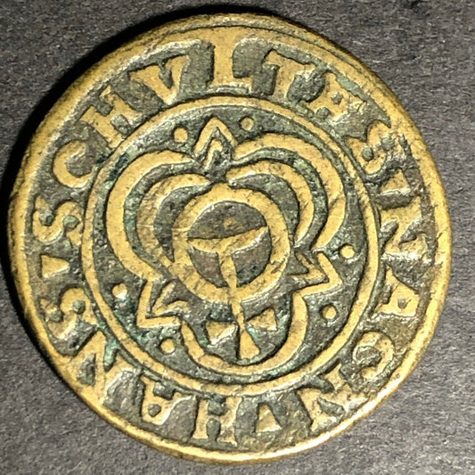 c1553-1584 26.8mm Lion of St. Mark Hans Schultes Jeton Counter Ben Fauver Coll.