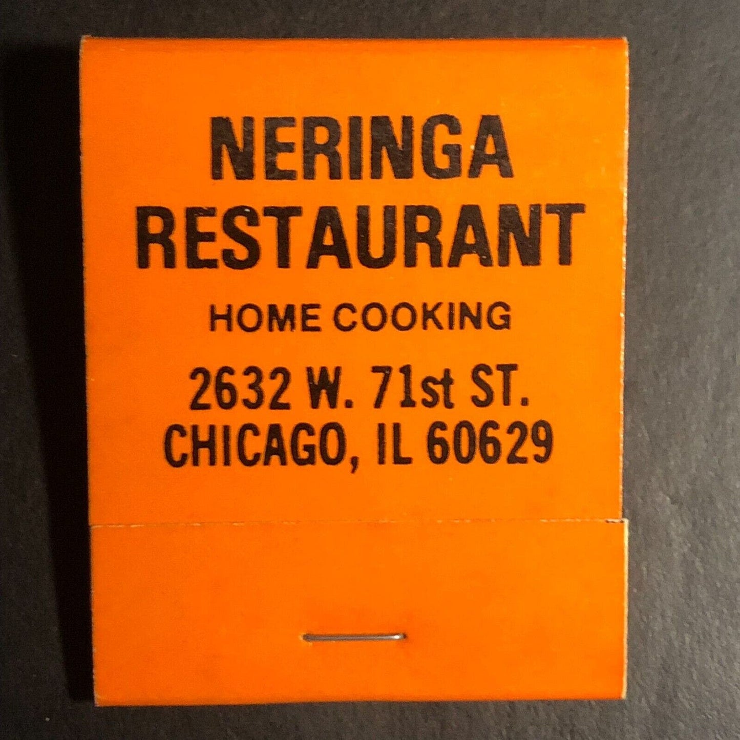 Neringa Restaurant "Home Cooking" Chicago Full Matchbook c1974-84