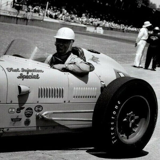 Bill Vukovich Indy 500 Winner 1954 - 8 x 10 Glossy B&W Photograph VGC Stamped