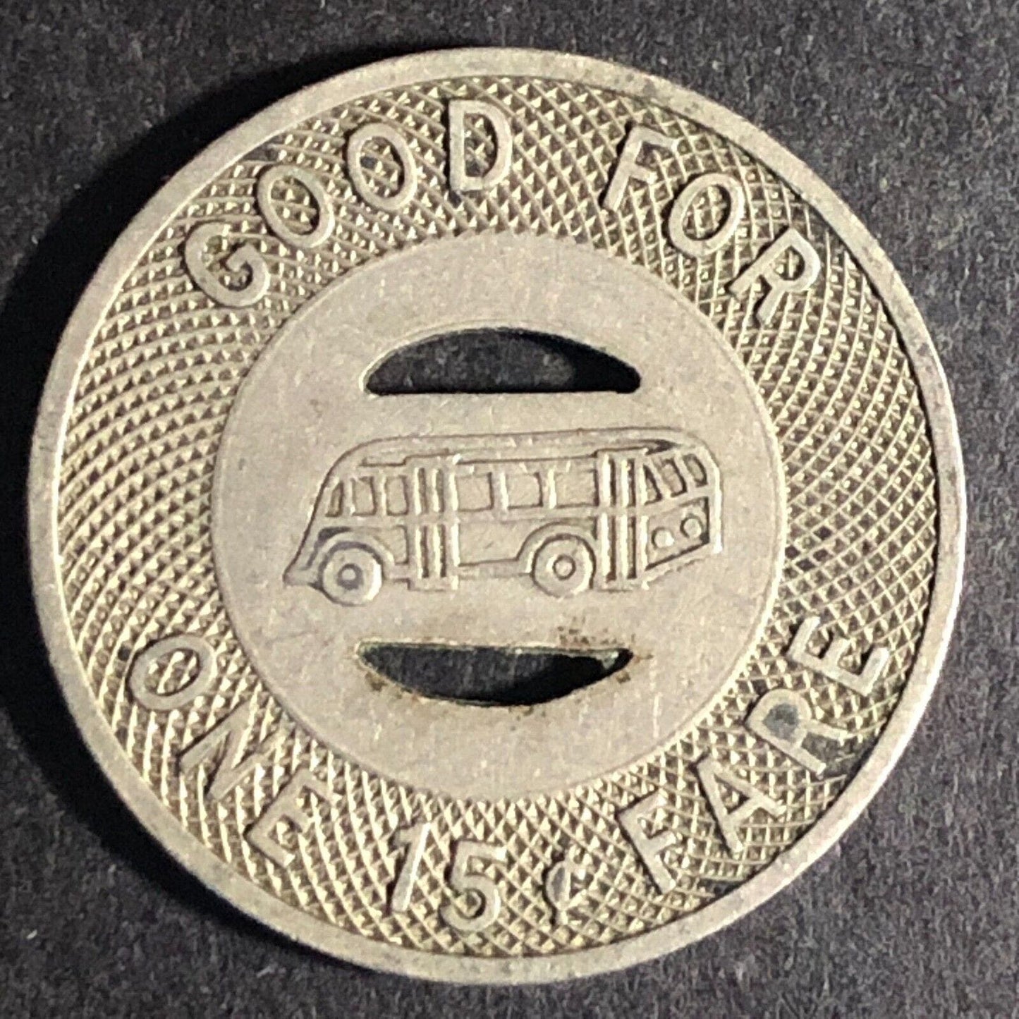 McDonald Bus Lines (Girard OH)WM G/F One 15¢ Fare Transit Bus Token - c1947 23mm