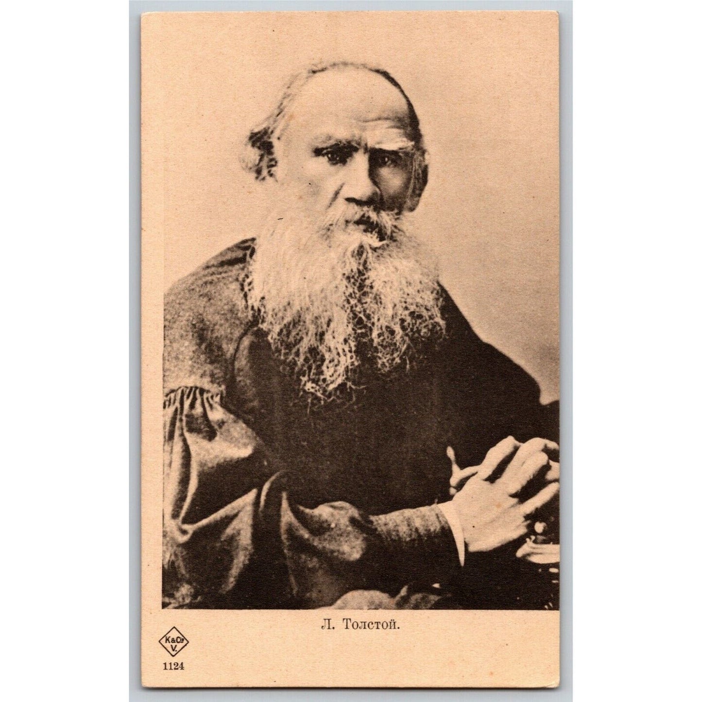 c1906 Vintage Russian Art Postcard Leo Tolstoy Sitting (4167)