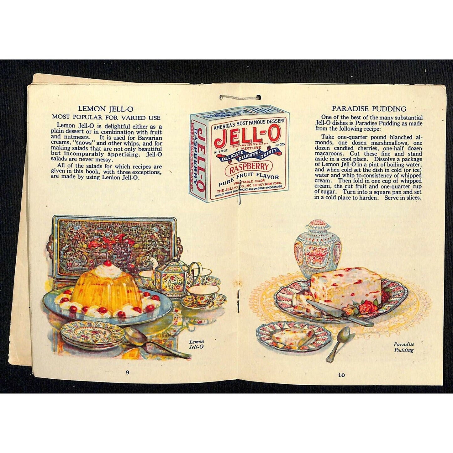 1924 Jell-O Dessert Recipe Booklet 18pp. w/ Ice Cream Powder