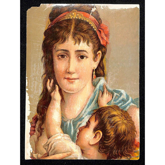 F.W. Wurzburg (Dept. Store Grand Rapids, MI) Victorian Trade Card Woman w/ Child