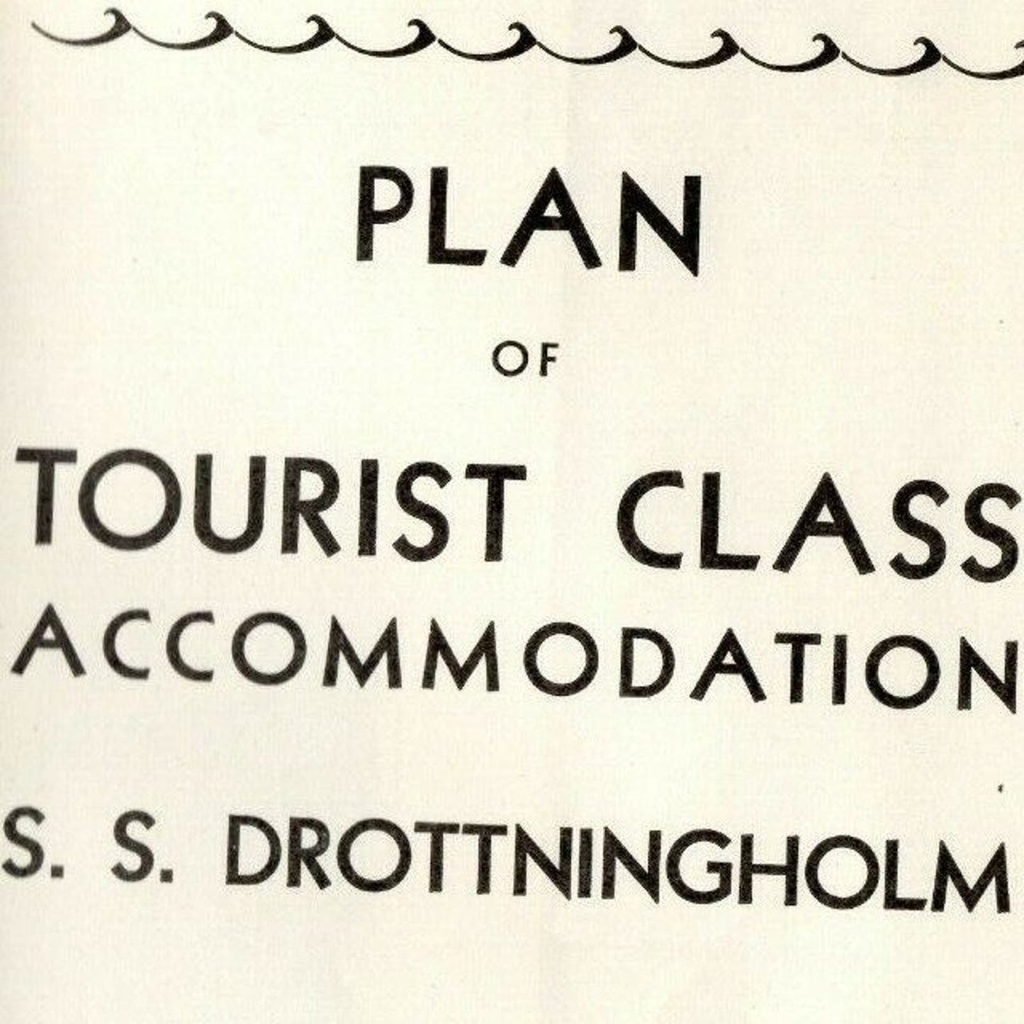 1938 Swedish American Line Drottningholm Tourist Cl Deck Plan Single Sheet - VGC