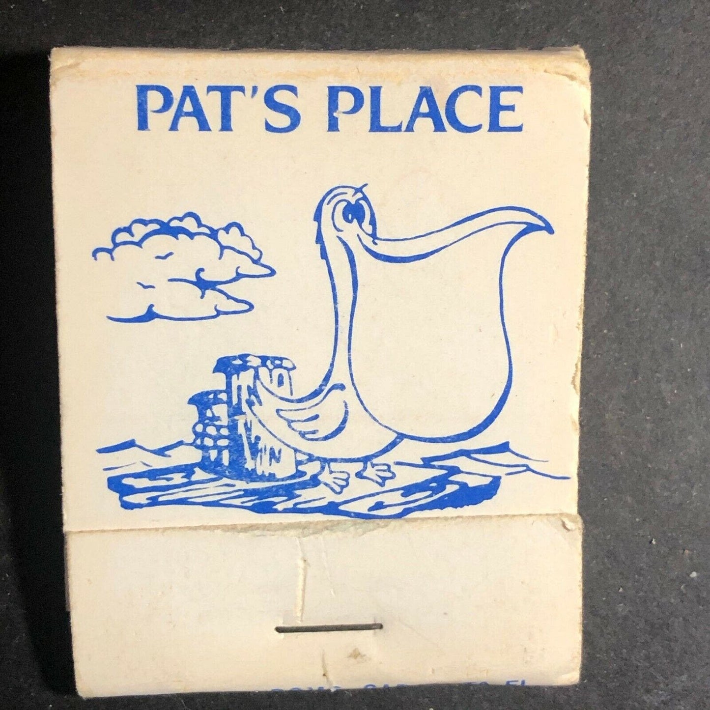 1960's-70's Full Matchbook "Pat's Place" 220 W. Miami Ave. Venice, FL - Pelican