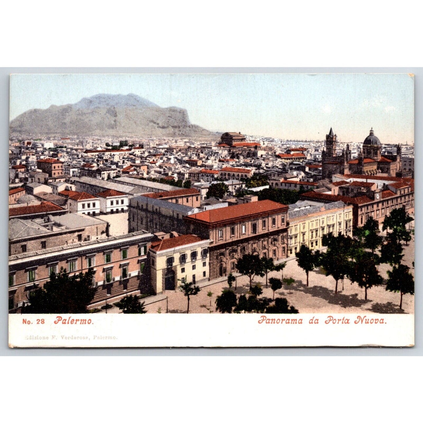 Palermo, Italy Postcard "Panorama from Porta Nuova" c1901-1907 Purger & Co. NP