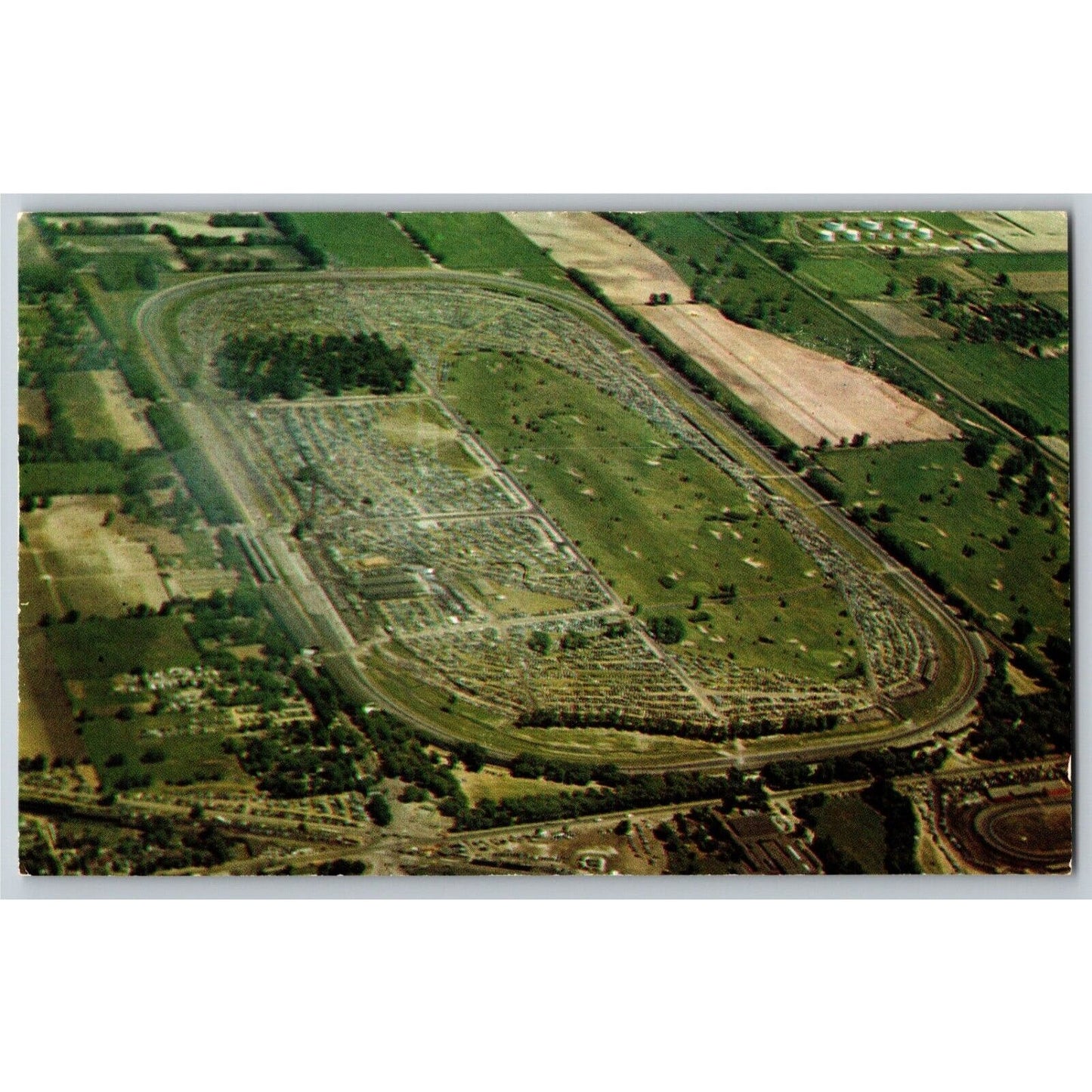 Indy 500 RPPC Postcard 1950 "Aerial View 500 Mile Speedway" Unposted VGC