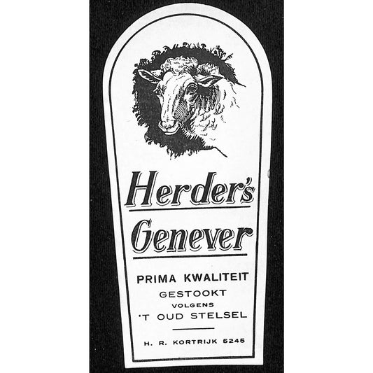 Herder's Genever Prima Kwaliteit - Gestookt - Paper Label NOS VGC