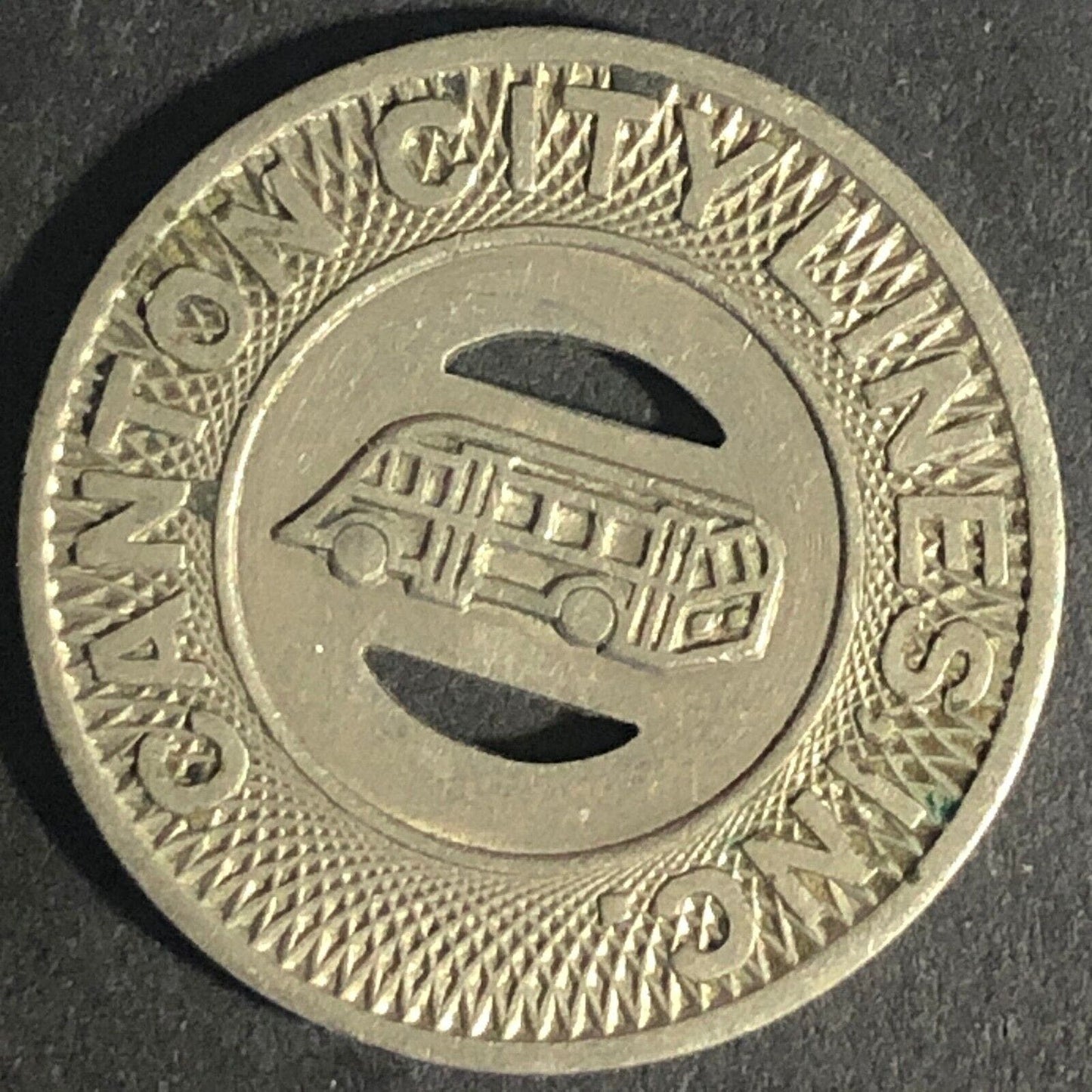 Canton City Lines Inc. G/F One Fare WM Bus Transit Token 22.80mm