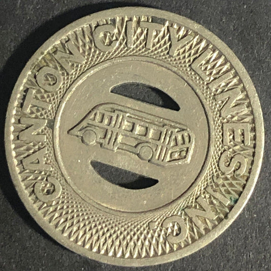 Canton City Lines Inc. G/F One Fare WM Bus Transit Token 22.80mm