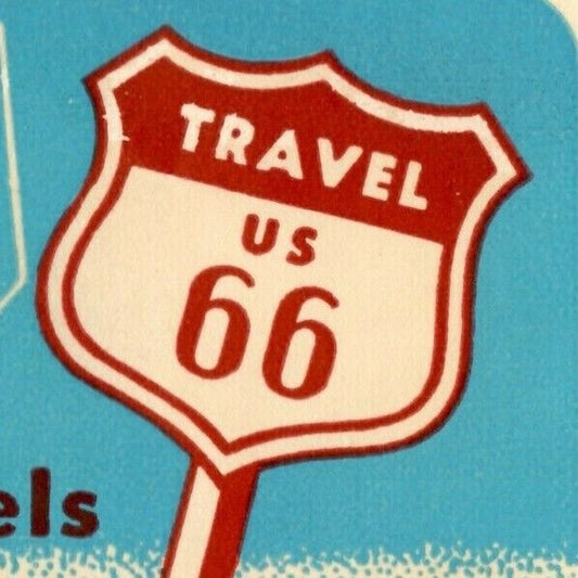 c1940's / 1950's "Travel to US 66" "The Route" Gum Adv. Back Paper Label EXC
