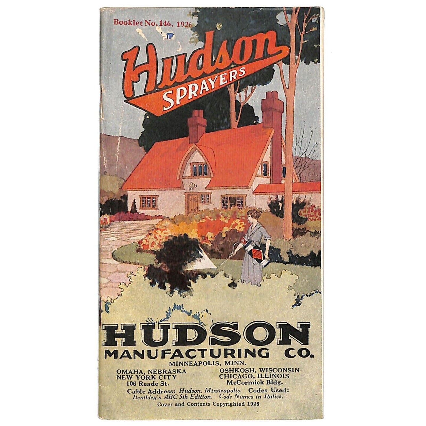 Hudson Sprayers Catalog Booklet 1926 44pp Illustrations Prices Part Nos. Scarce