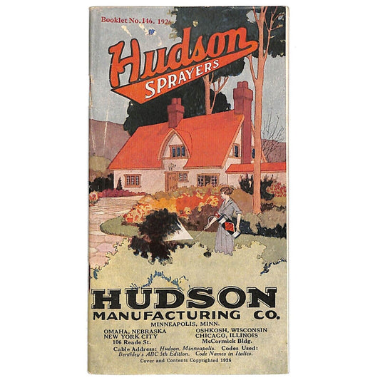 Hudson Sprayers Catalog Booklet 1926 44pp Illustrations Prices Part Nos. Scarce