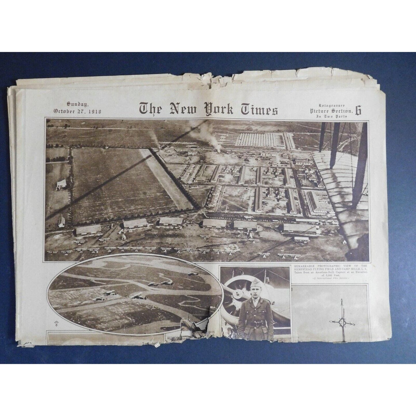 WWI Era Newspaper - New York Times - April 7 & Oct 27 1918 - 22 pgs.