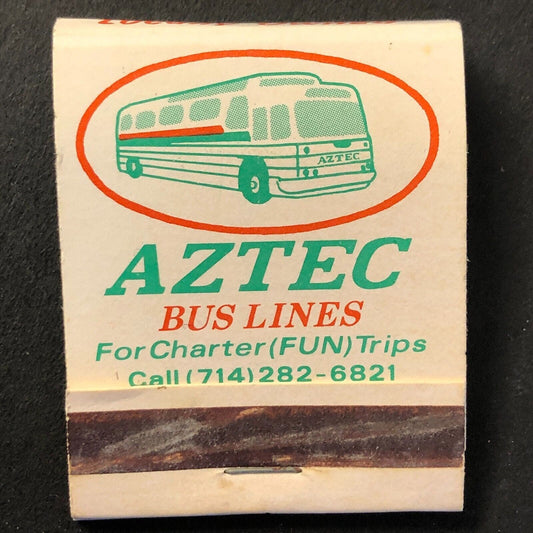 Aztec Bus Lines "Disney Express" Mostly Full (-3) Vintage Matchbook c1960's-73