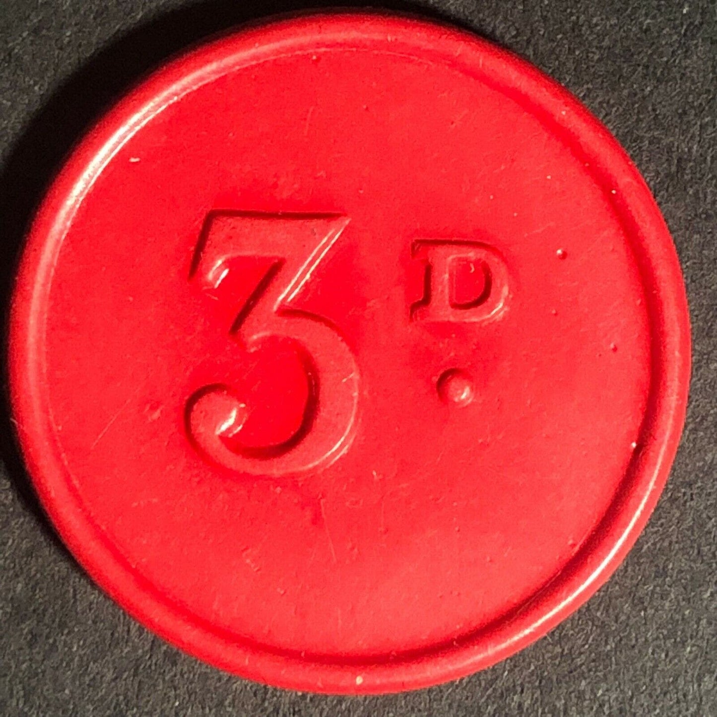 Plymouth Trams Buses School England Plastic Token Red 3D 25mm c50's-60's
