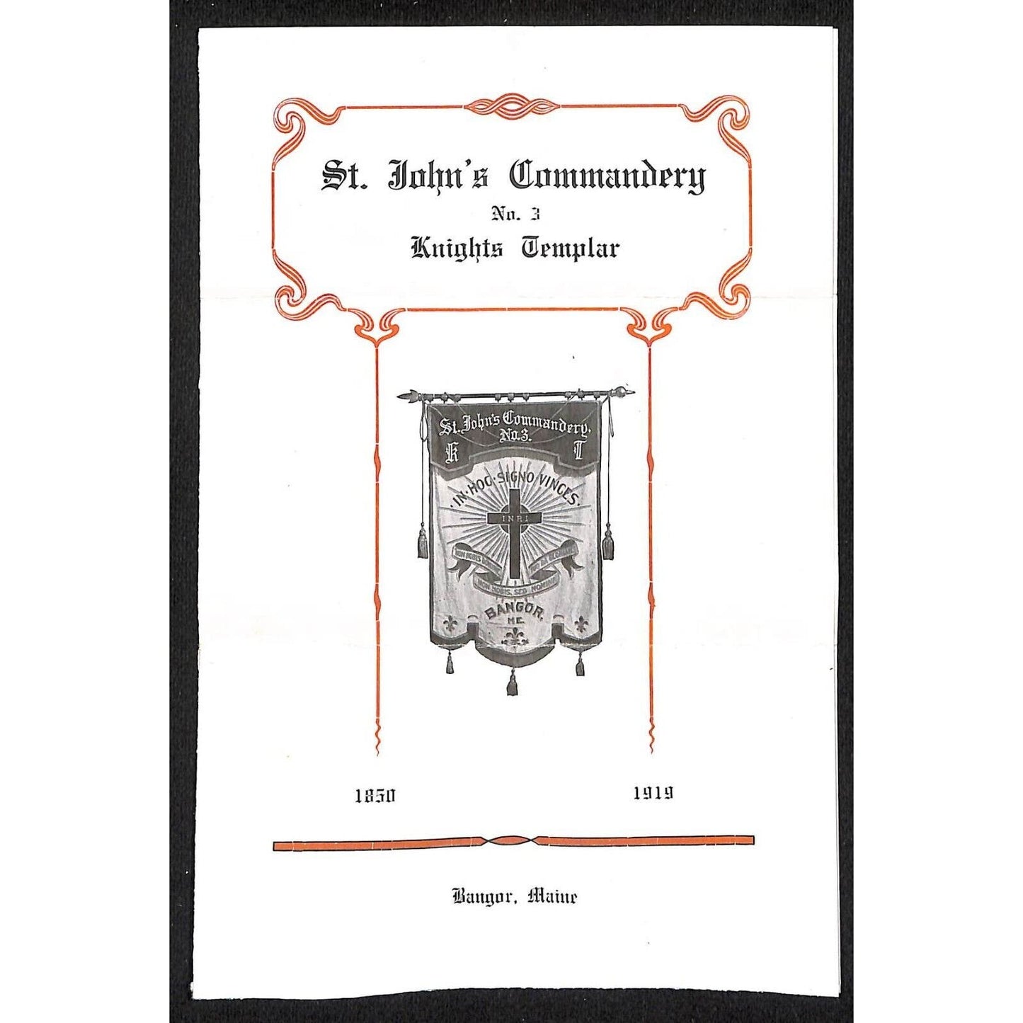 Hamden Highlands, ME 1919 Amos W. Knowlton* Knight's Templar Conclave Program VG
