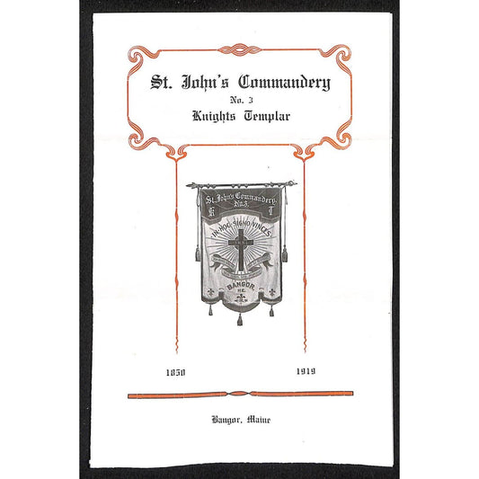 Hamden Highlands, ME 1919 Amos W. Knowlton* Knight's Templar Conclave Program VG