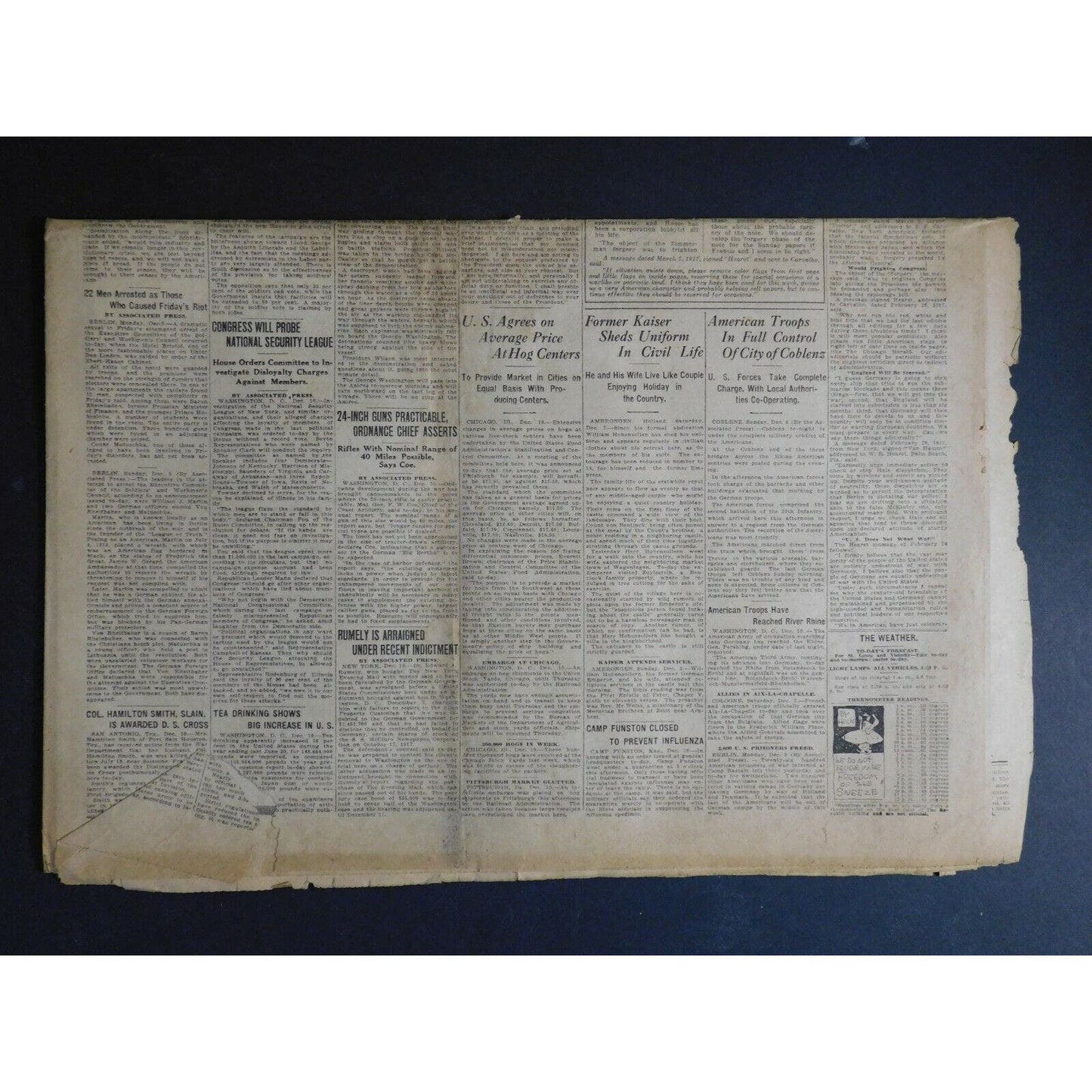 WWI Era Newspaper - The St. Louis Republic - Dec 11 1918 - 12 pgs.