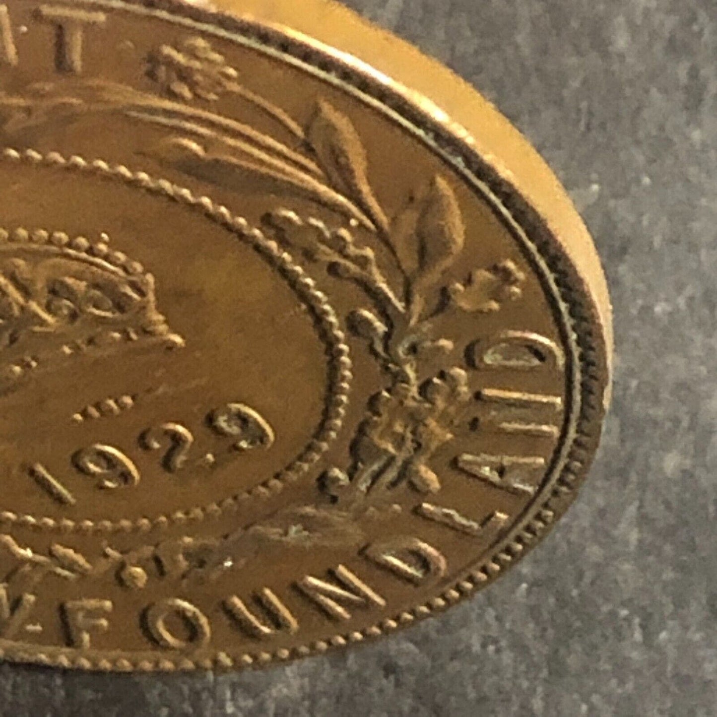 King George V 1929 Newfoundland Large One Cent Coin 25mm