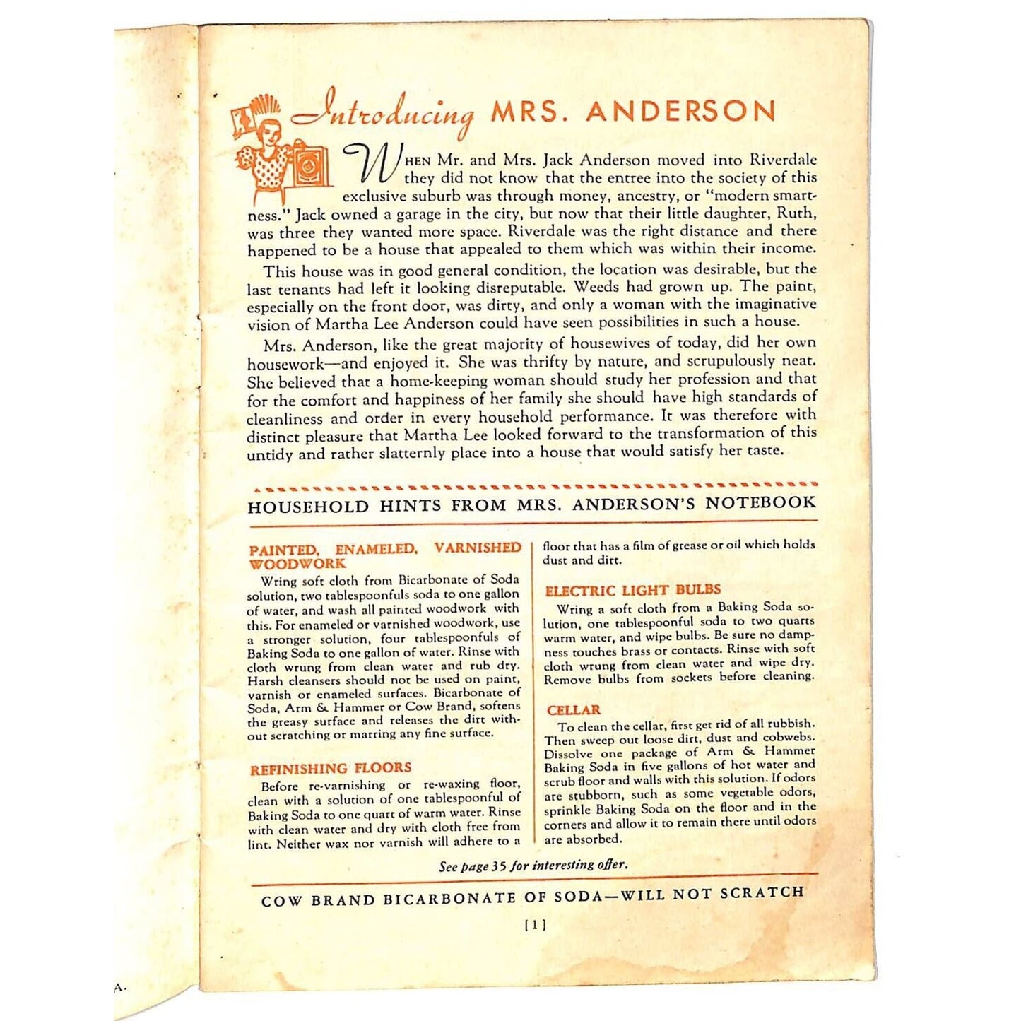 Arm and Hammer Baking Soda "It's All Knowing How" Household Booklet 37pp c1930's