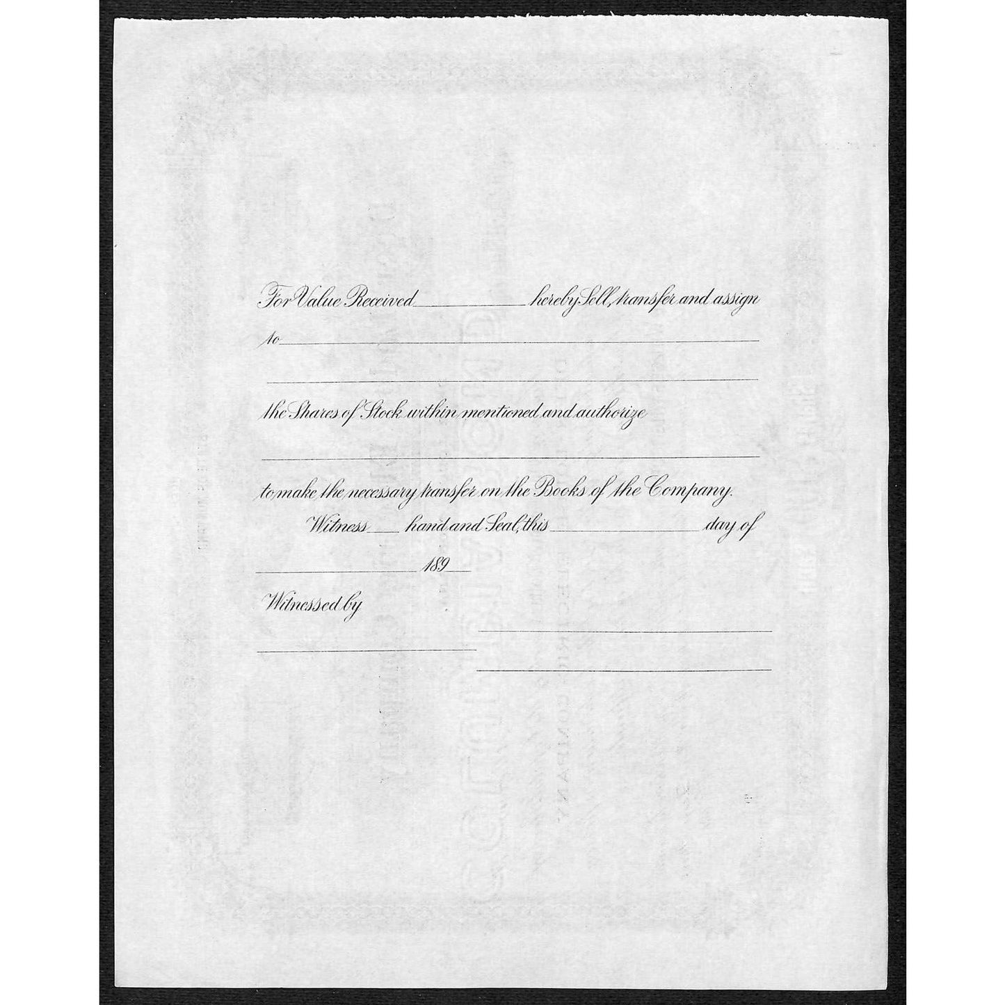 Deer Lodge Electric Company Montana 1880's Unused Stock Certificate - Scarce VGC